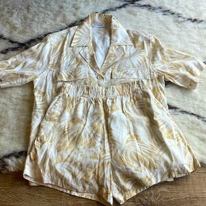 Printed Anine Bing shorts and top match set XS